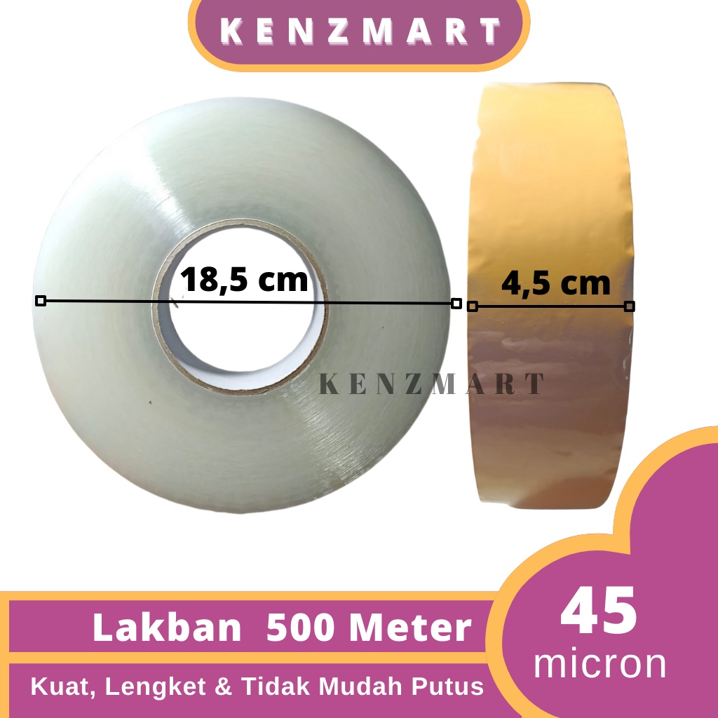 LAKBAN JUMBO OPP TAPE LAKBAN BENING COKLAT 2 INCH 45MM 500 METER FULL 100 YARD 200 YARD 300 YARD 500 YARD