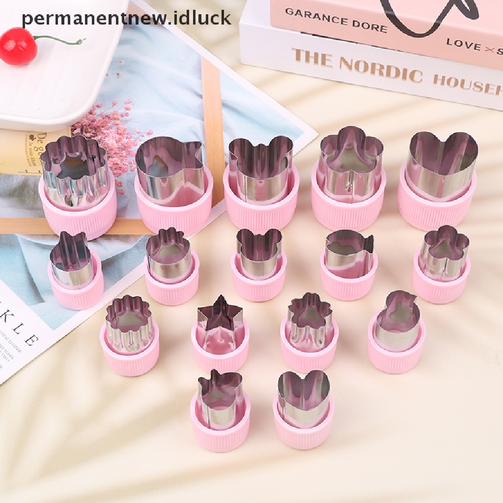 [luckypermanentnew] Pemotong Sayuran Gagang Plastik Pink Stainless Buah Cutg Die Alat Dapur [ID]
