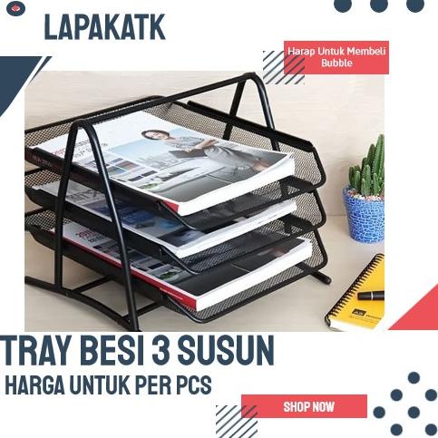 

V TEC Rak besi 3 SUSUN / dokumen Kertas besi 3 susun / Tray besi 3 susun Harga Murah )(