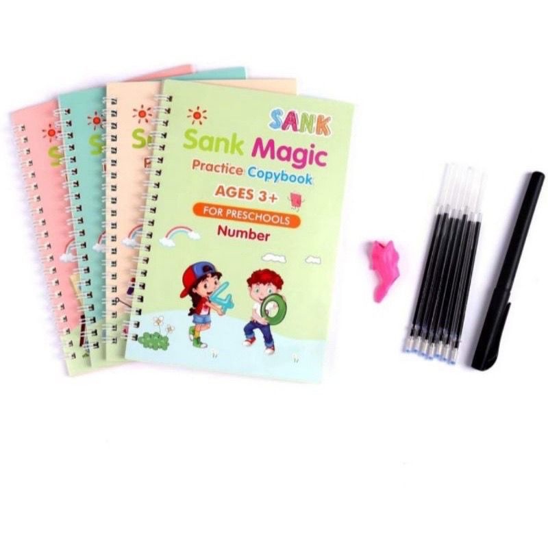 Buku Magic Groove Set SANK Magic Practice Book 1 SET ISI 4 Buku Sank Magic Buku Belajar Anak + Pulpen