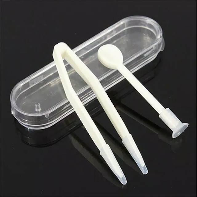 Penjepit Contact Lens Inserter Remover Soft Tip Tweezer Stick Tool Case Set