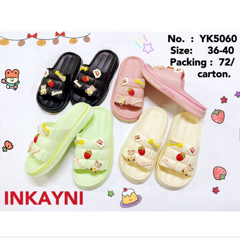 Sandal selop fuji bantal wanita jibitz gemoy jelly EVA ringan empuk nyaman