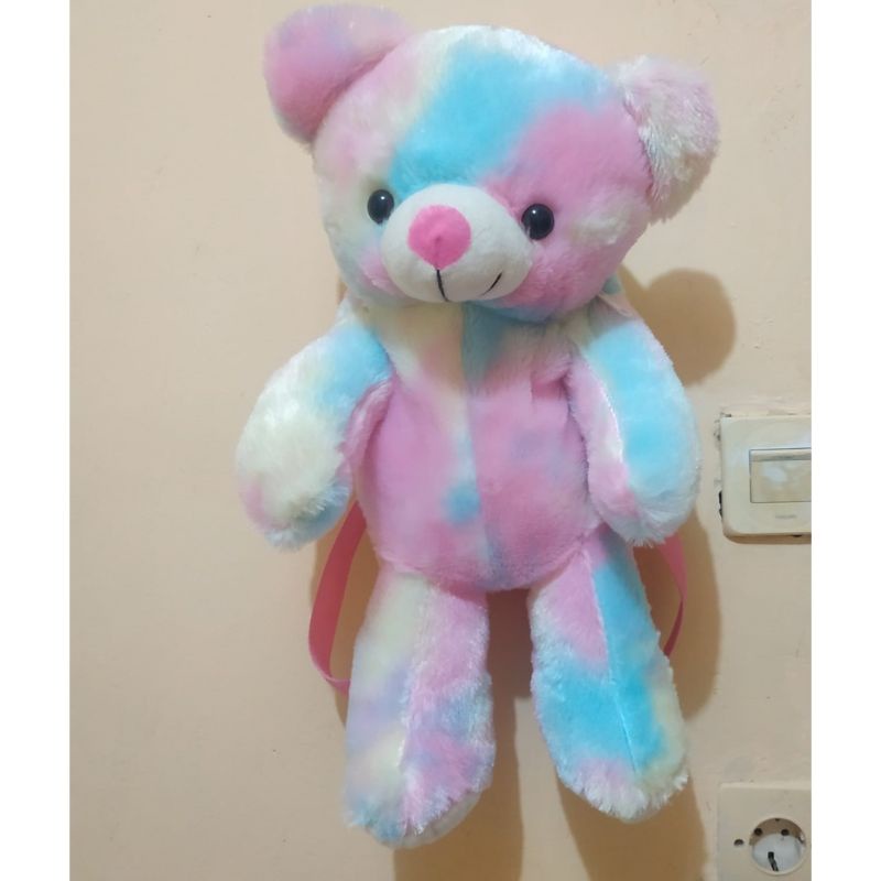 Tas Boneka Teddy Bear beruang bulu halus ransel boneka lucu