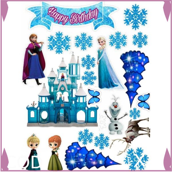 topper cake karakter Frozen  baner kue ultah Toko_Renata