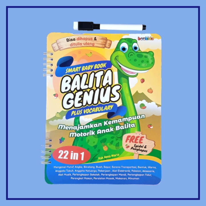 Buku Anak Wipe & Clean SMART BABY BOOK BALITA GENIUS PLUS VOCABULARY