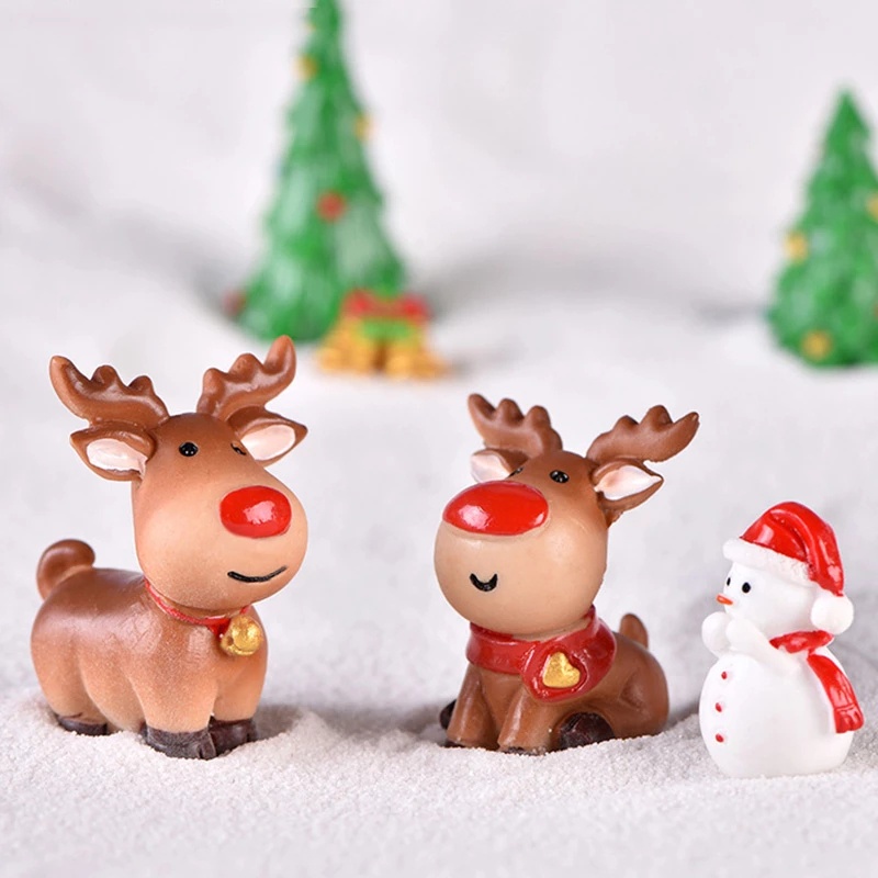 [Harga Grosir]Ornamen Pot Mini Desain Santa Claus Snowman Dan Pohon Natal Untuk Dekorasi Rumah