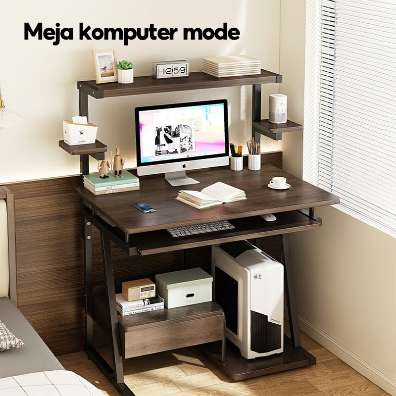 KUCA Meja Komputer Meja Desktop Rumah Meja Tulis Sederhana Meja Kerja Meja Belajar Multifungsi Meja Laptop [ Garansi lima tahun ]-1