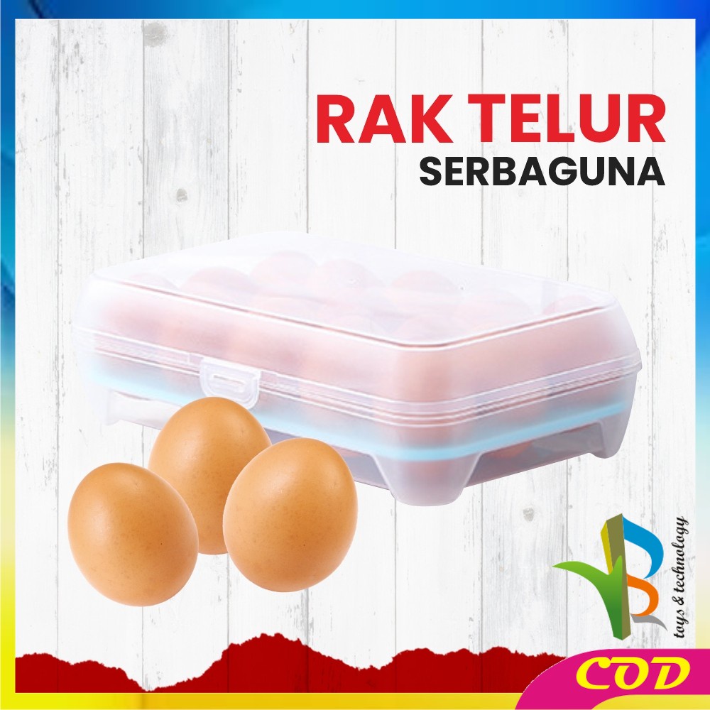 RB-C791 Kotak Tempat Rak Susun Penyimpanan Telur 15 Lubang Sekat / Rak Wadah Tempat Telor 15 Butir Egg Box Storage Organizer Anti Pecah