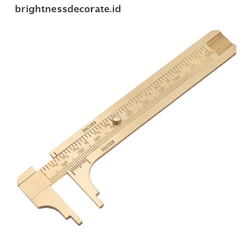 [Birth] Timbangan Kuningan Mini80/100mm Sliding Gauge Vernier Caliper Penggaris Pocket Measuring [ID]