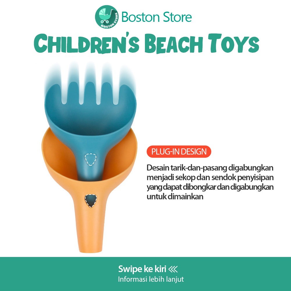 Bostonstore Silicone Beach Bucket &amp; Toys / Mainan Pasir pantai anak KIDS BEACH TOY SET 7 in 1 / Scrunch bucket / Mainan Pantai / Mainan Pantai Anak 1 set Lengkap / Mainan Pantai Anak / Mainan Pantai Silikon / Mainan Pantai Ember / Ember Pantai