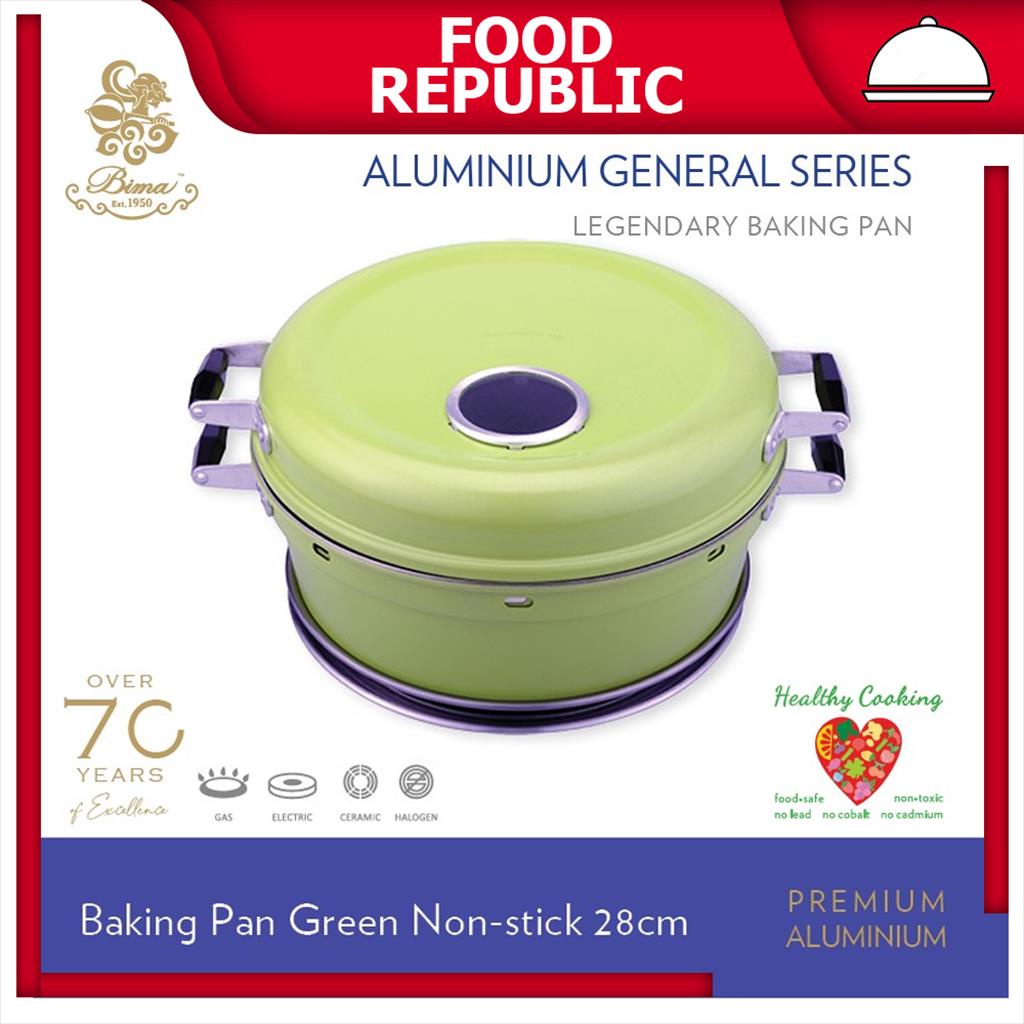 BIMA BAKING PAN BESAR 28 CM AL039WH WONDER PAN HIJAU NON STICK