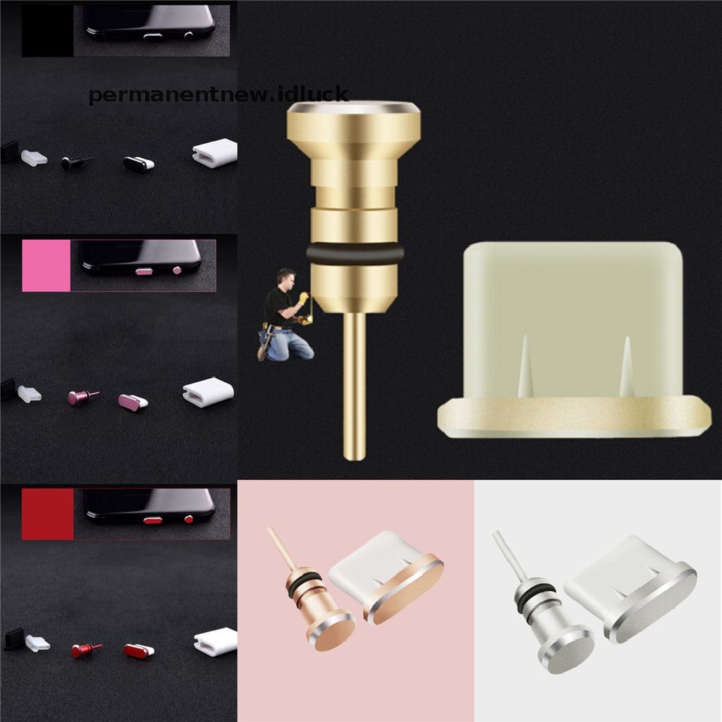 [luckypermanentnew] 1set Plug Debu Untuk Tipe C Charging Port Earphone Jack USB Set Plug Debu [ID]