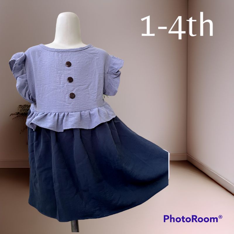 DRESS MALALA 1-4th krinkle airflow ramai viral bajau anak perempuan grosir murah