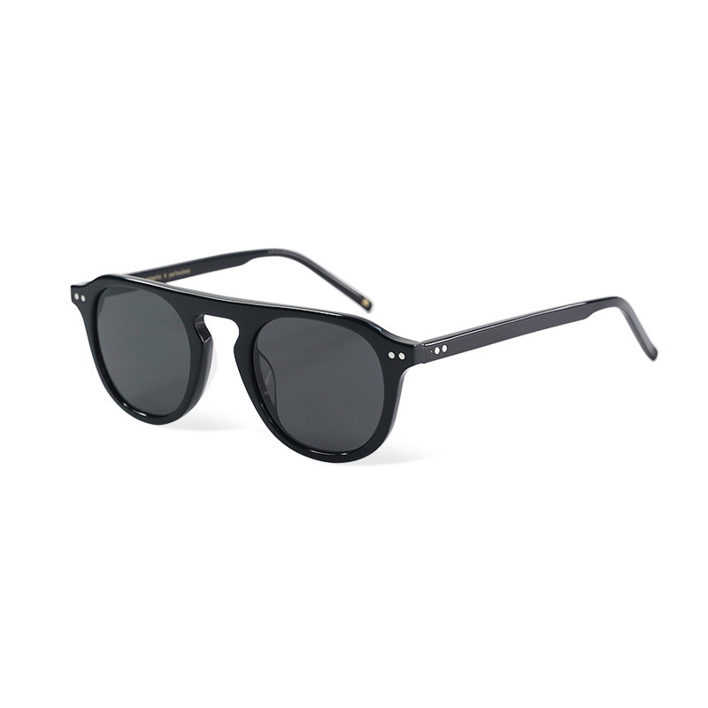 Papaozhu Keren Hitam Bingkai Bulat Aviator Kacamata Hitam Untuk Pria Wanita Retro UV400 Eyewear Eyeglasses Aesthetic Shades Trendy Sunnies Glasses