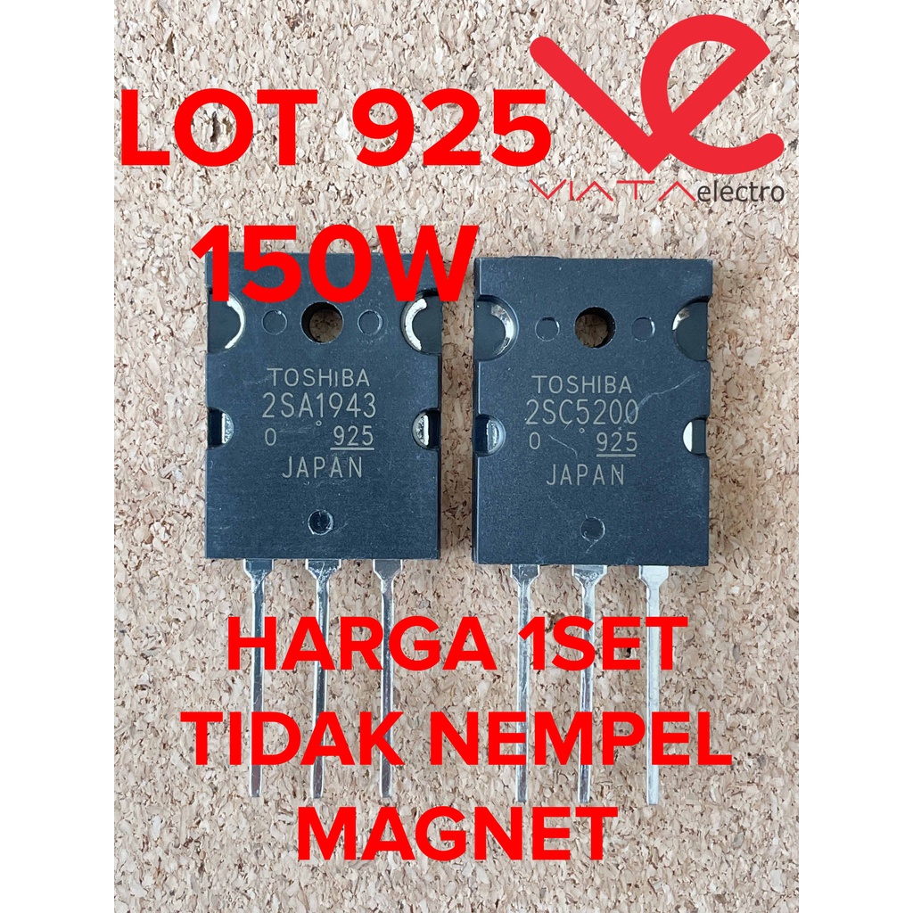 TRANSISTOR A1943 C5200 LOT 725/925 150W (1SET) TOSHIBA 2SA1943 2SC5200 A 1943 C 5200