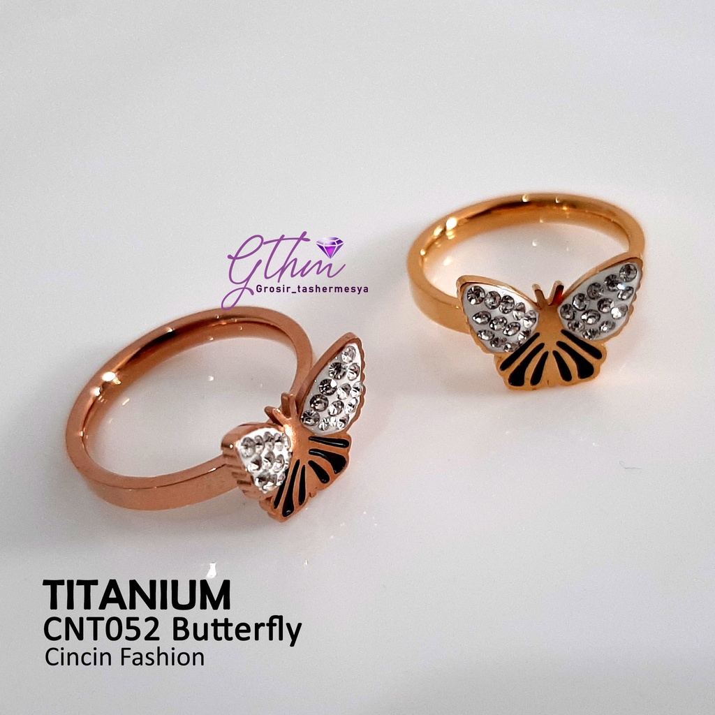 Cincin Titanium Butterfly Model Kasual Anti Karat bisa dipakai sehari-hari cnt052