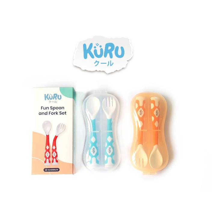 HAZELCARE  KURU Premium Disposable Bib - Celemek Anak Bayi Sekali Pakai Baby Bibs Apron / KURU Sendok Garpu Makan Bayi Baby Flexi Fun Spoon and Fork Set - SF1 - Sendok Garpu Bayi / Kuru Sippy Cup Set Gelas Silicone Baby + Straw Sedotan