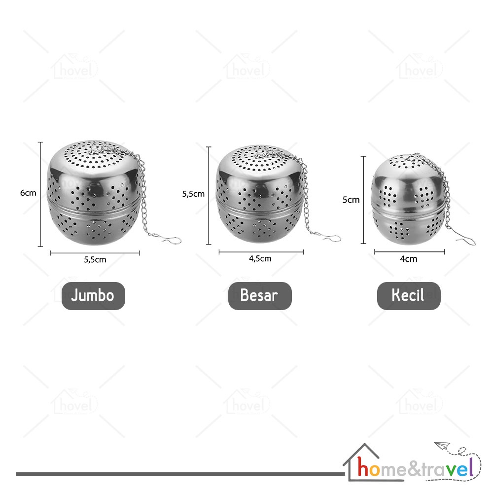 HOVELSHOP Saringan Teh Bumbu Rempah Stainless Steel Infuser Tea Strainer Bulat