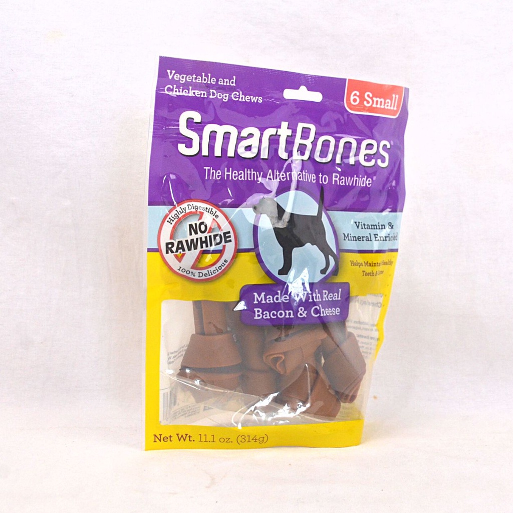 SMARTBONES Snack Anjing Dental BACON And Cheese Small 6pcs