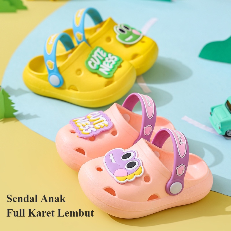 Sepatu Sendal Anak Buaya Cuteness Anak Laki Laki Anak Perempuan Unisex Sendal Karet Anti Slip Baim Kodok Crocs A688