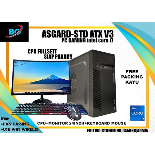 Pc gaming core i7 2600 Ram ssd 240gb vga 4gb monitor 24 in curved samsung