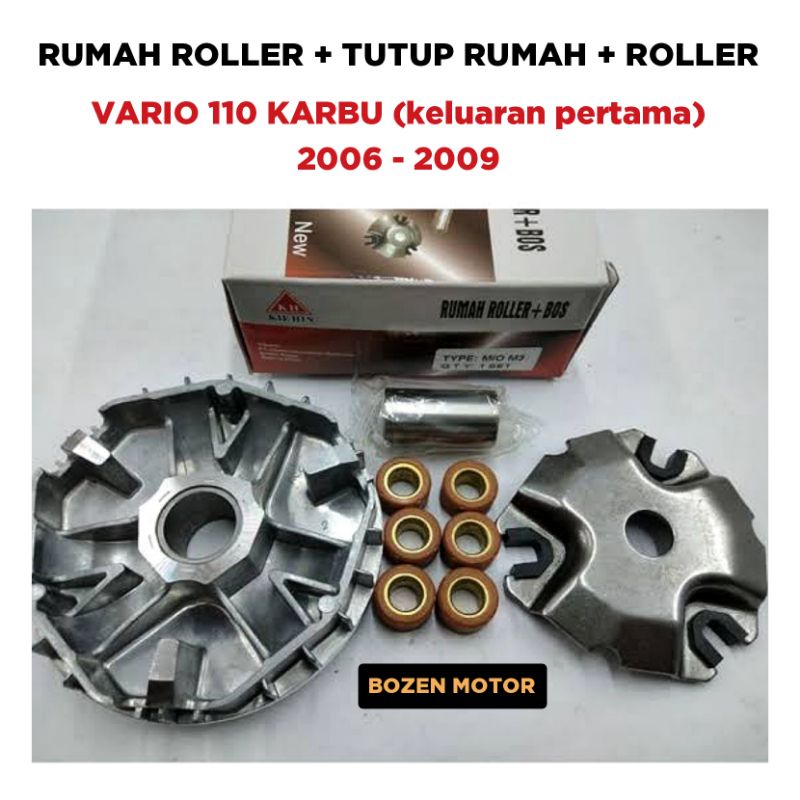 Rumah Roller + Tutup + Roler Vario 110 Karbu 2006 2007 2008 2009 / 1 Set / Vario CW Loler Lama Old S