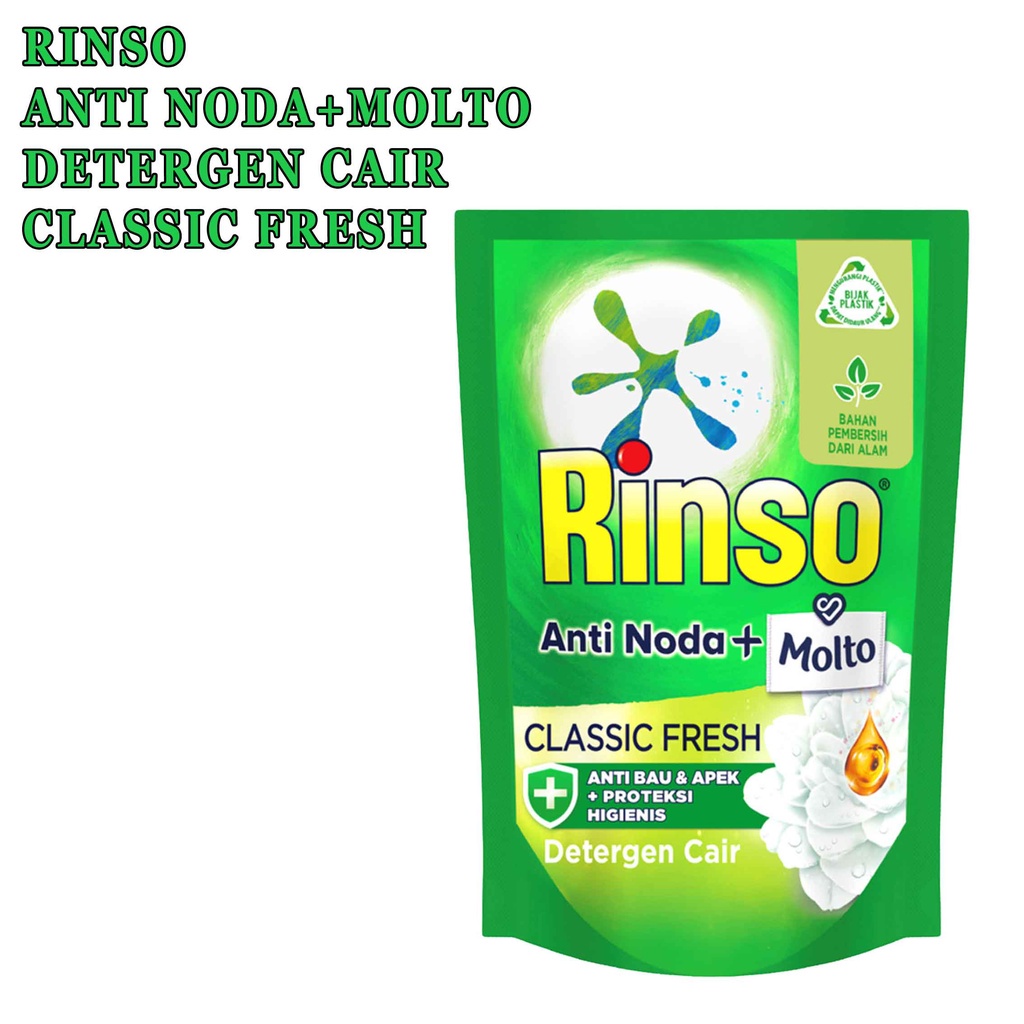 Rinso Deterjen Cair* Classic Fresh 750ml* Deterjen Cair* Molto