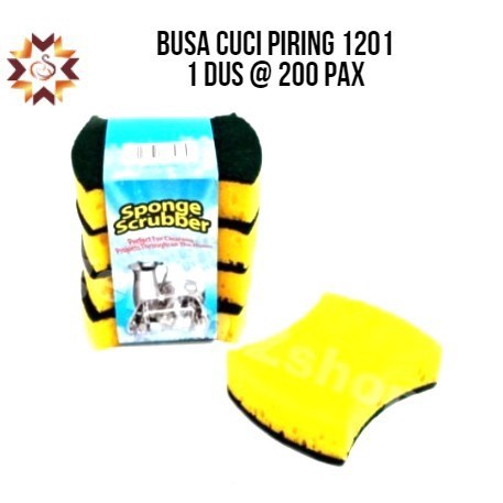 Busa Cuci Piring 1201 Sabut Sponge Scrubber  Spons Cuci Piring - isi 4 Pcs