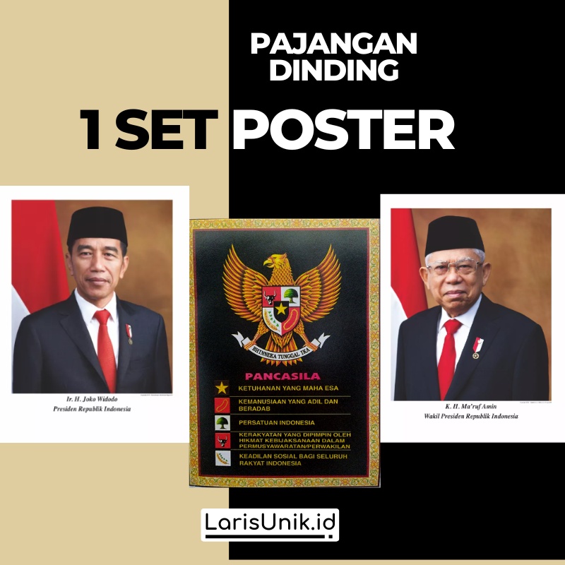 Photo Presiden dan wakil Poster Lambang Garuda Pancasila Terbaru Gambar Presiden Resmi Poster Pigura