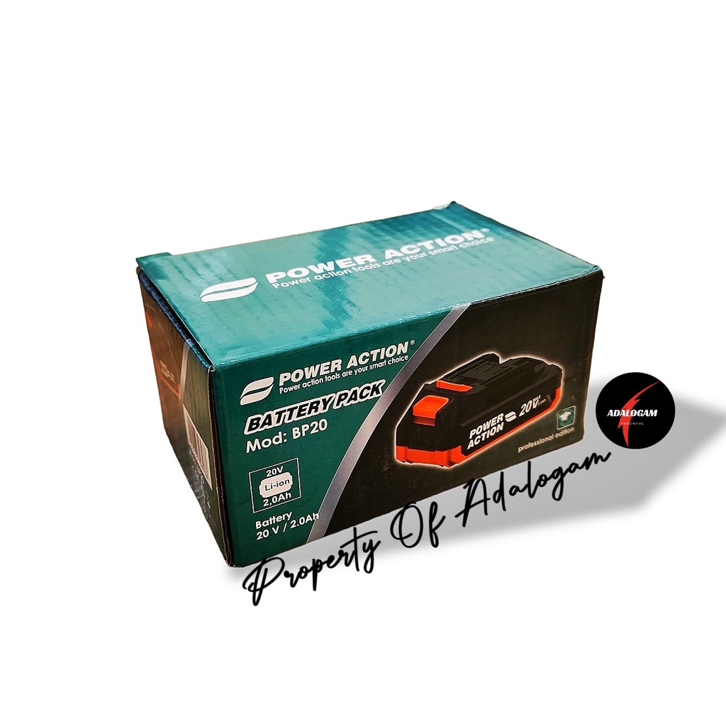 POWER ACTION Baterai Battery 20V 2.0 aH Cordless BP20