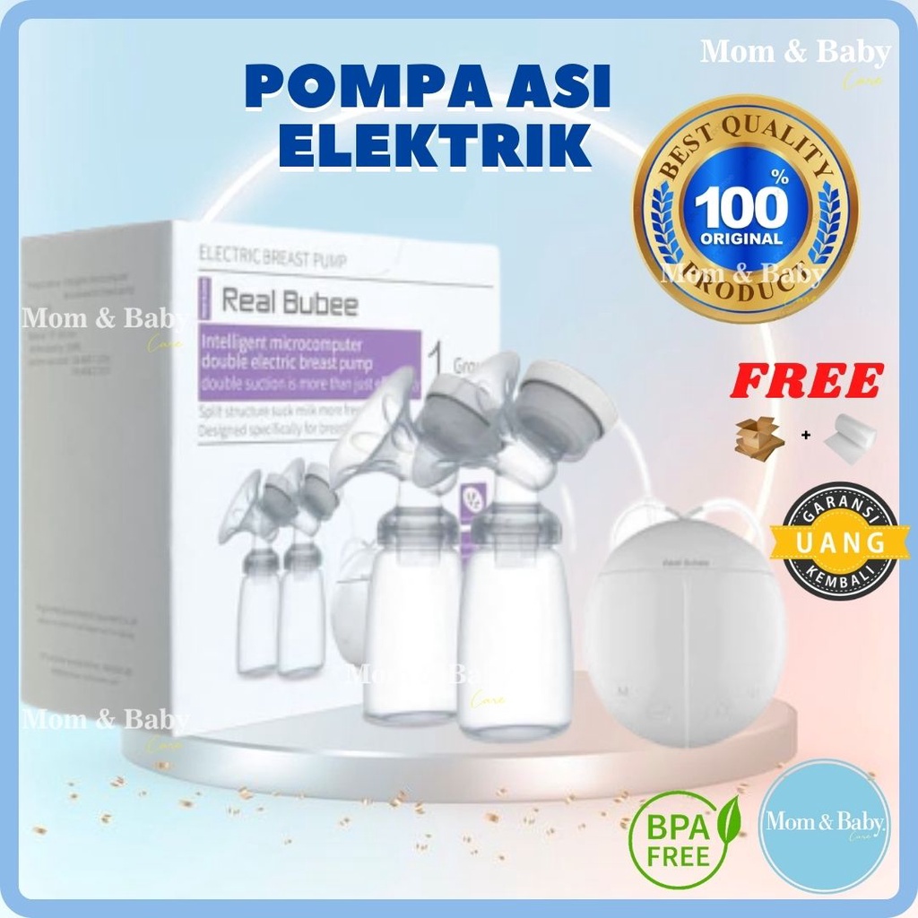 Pompa ASI Elektrik Real Bubee Original / Breast Pump Electric / Pompa ASI Otomatis 2 Botol Susu n