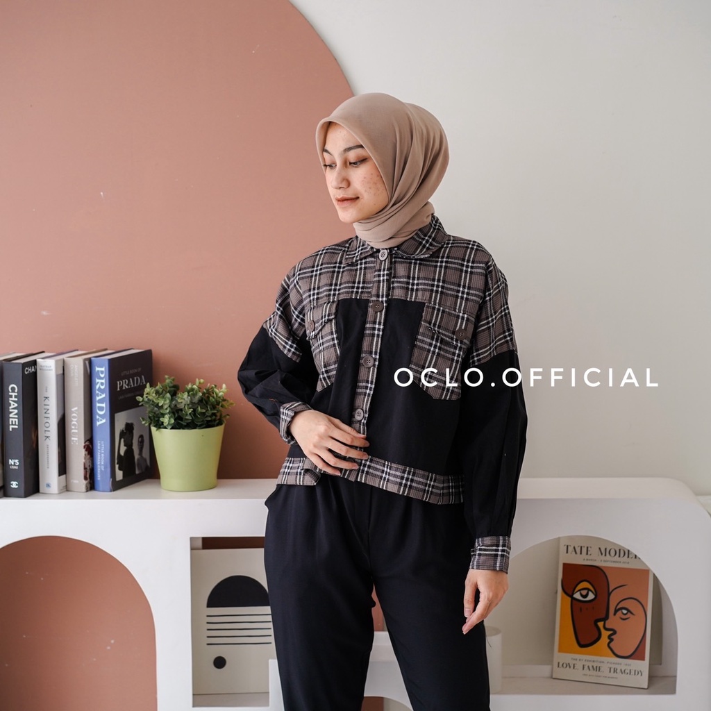 Zione Shirt | atasan wanita combi casual basic