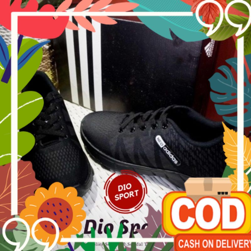 Imlek 2023 modis / Sepatu Olahraga Running Sepatu Sneakers Adidas_2021 Neo Hitam Polos Hitam Putih