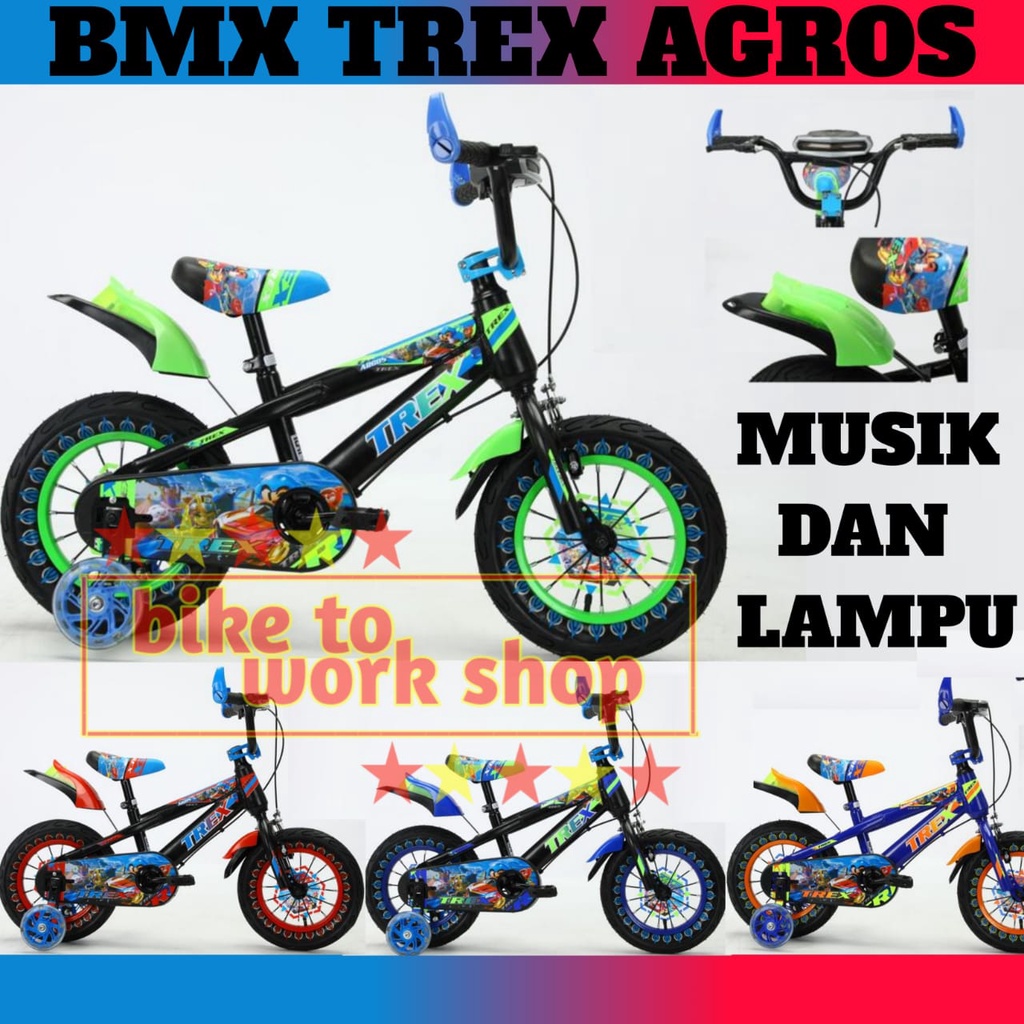SEPEDA BMX 12 16 18 TREX AGROS MICHEL BLAZE BAMBASTIC ANAK LAKI MUSIK LAMPU