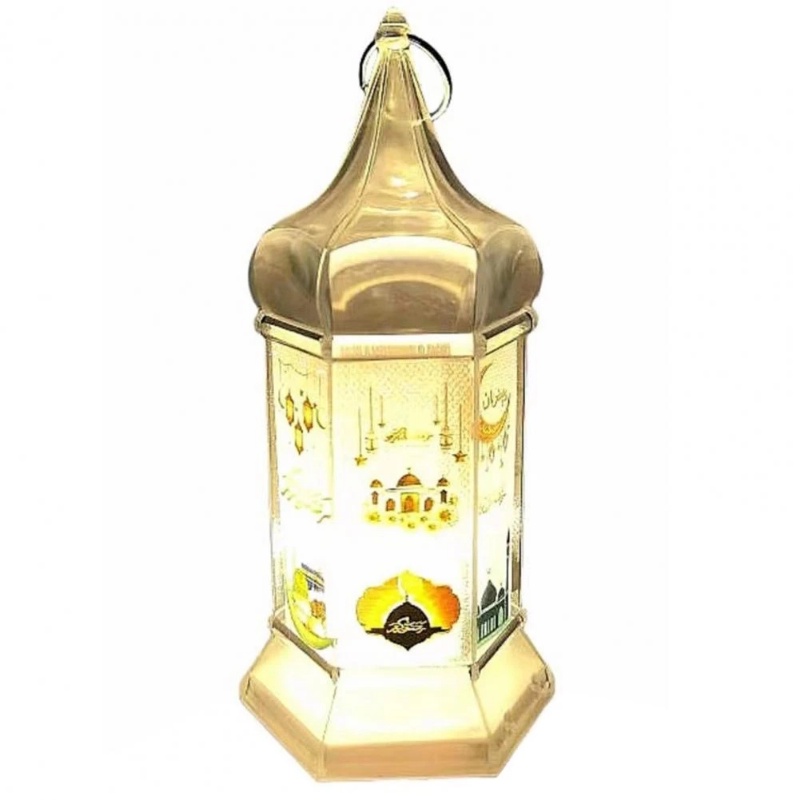 Indah Portabel Lentera Lebaran Hiasan Dinding Ramadhan Lampu Meja Hadiah Lampu LED Gaya Retro Lampu Malam Untuk Kamar Tidur Rumah Taman Indoor