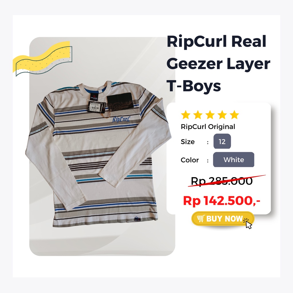 Kaos Pria Lengan Panjang - RipCurl Ori | Real Geezer Layer T-Boys | 12