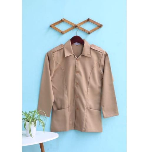 G0DYD3393 KEMEJA SERAGAM PRAMUKA PEMBINA WANITA JUMBO, PRAMUKA GURU WANITA, BAJU PRAMUKA JUMBO, PRAM