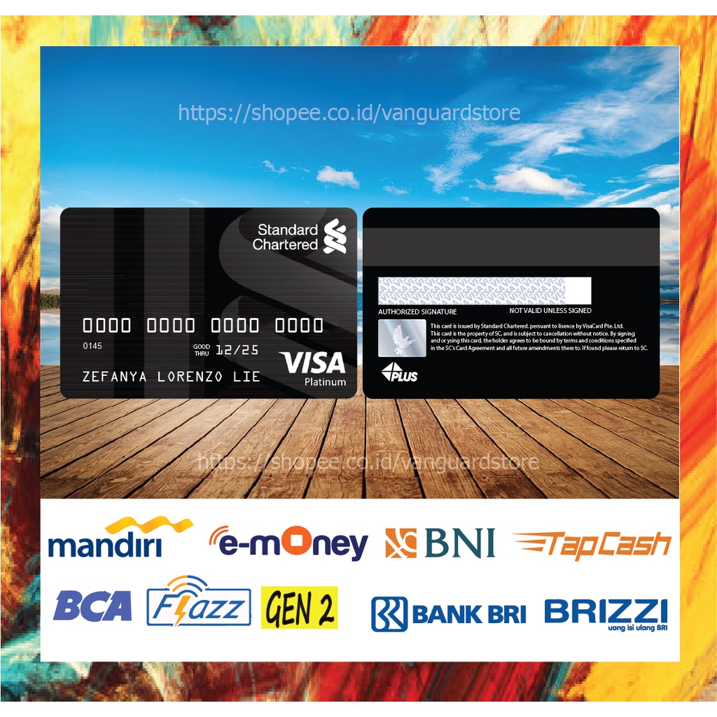 KARTU E MONEY E TOLL KARTU STANDARD VISA PLATINUM BLACK DEBIT CREDIT EMONEY MANDIRI FLAZZ BCA BNI TAPCASH BRIZZI BRI - 2 SISI