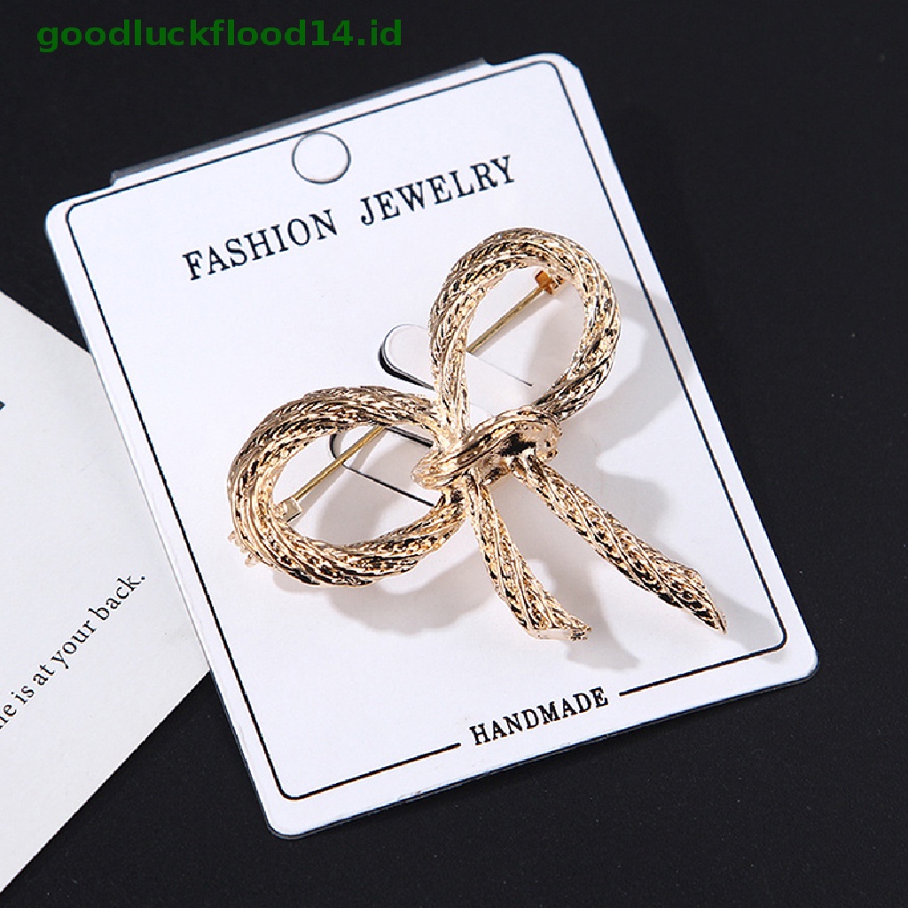 [GOOGFOUR] Fashion Busur Bros Untuk Wanita Ikatan Simpul Bros Pin Safety Lapel Pin Brooch Pernikahan Perhiasan Aksesoris [TOP]