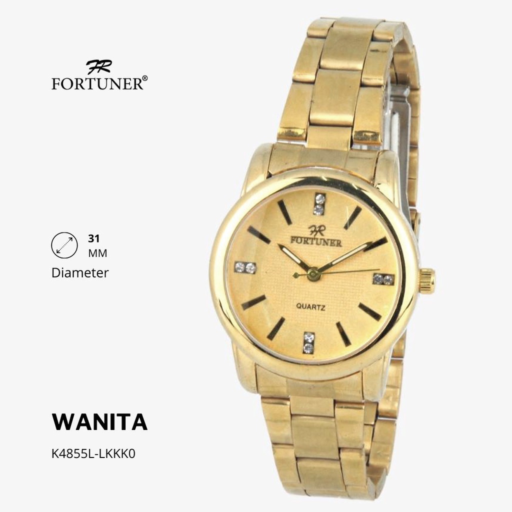 Fortuner Jam Tangan Wanita Analog Strap Stainless Rantai Accalia