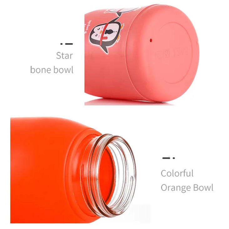 Botol Kaca Model Pingguin Karakter Lucu