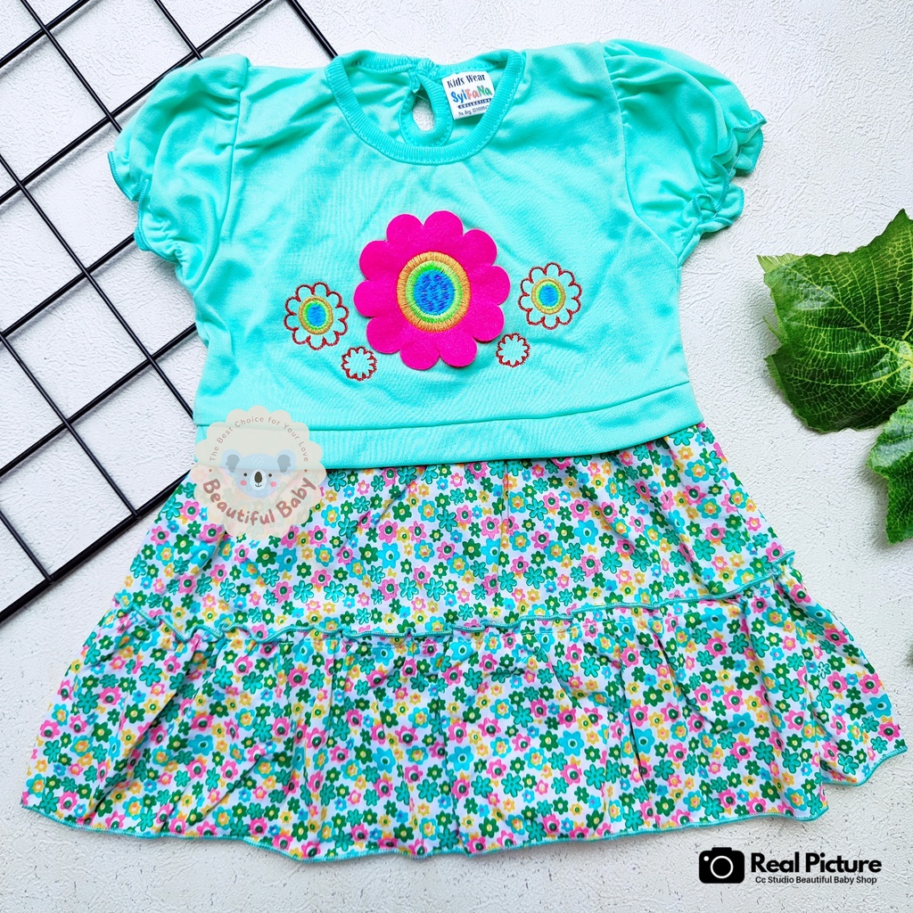 Baby.ou - Dress Bayi Perempuan Motif Bunga Matahari / Rok Baju Bayi Perempuan  Merk Rifky / Baju Bayi Perempuan