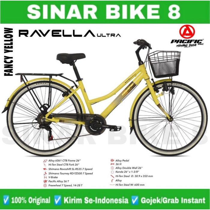 Sepeda Keranjang PACIFIC RAVELLA ULTRA 7 Sp 26 Inch Dewasa &amp; Remaja