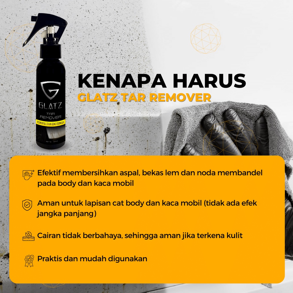 Penghilang Aspal di Body Mobil GLATZ Tar Remover Pembersih Lem Stiker Motor Pada Velg