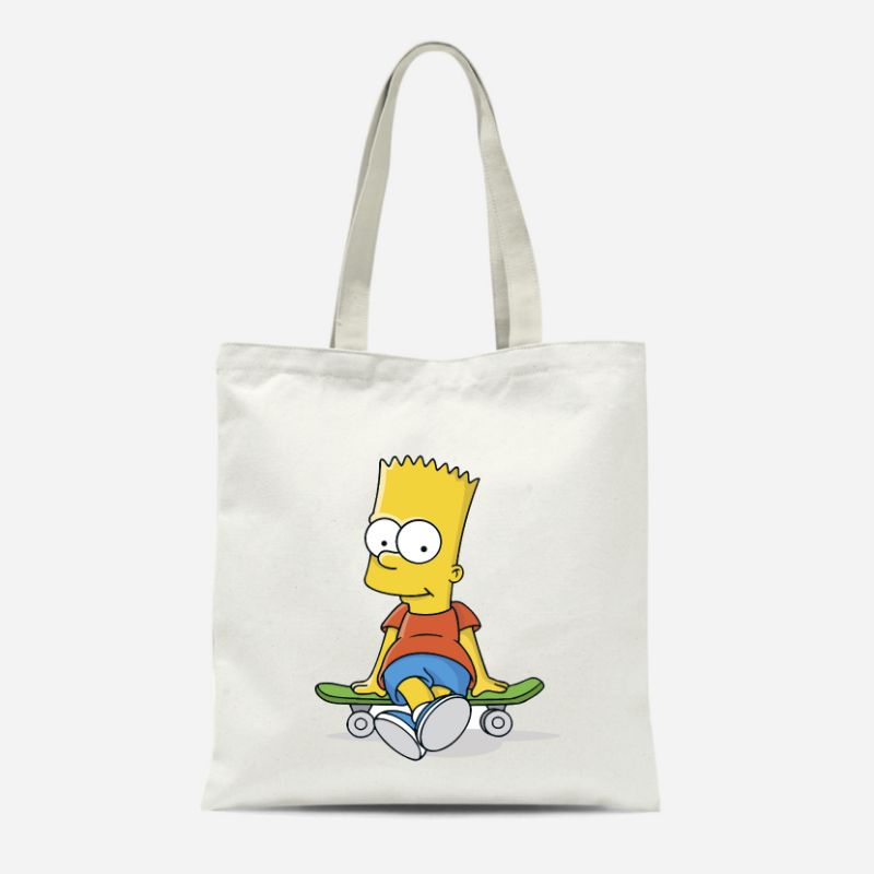 TOTE BAG KANVAS TERBARU PRIA WANITA MOTIF SIMPSON TERMURAH