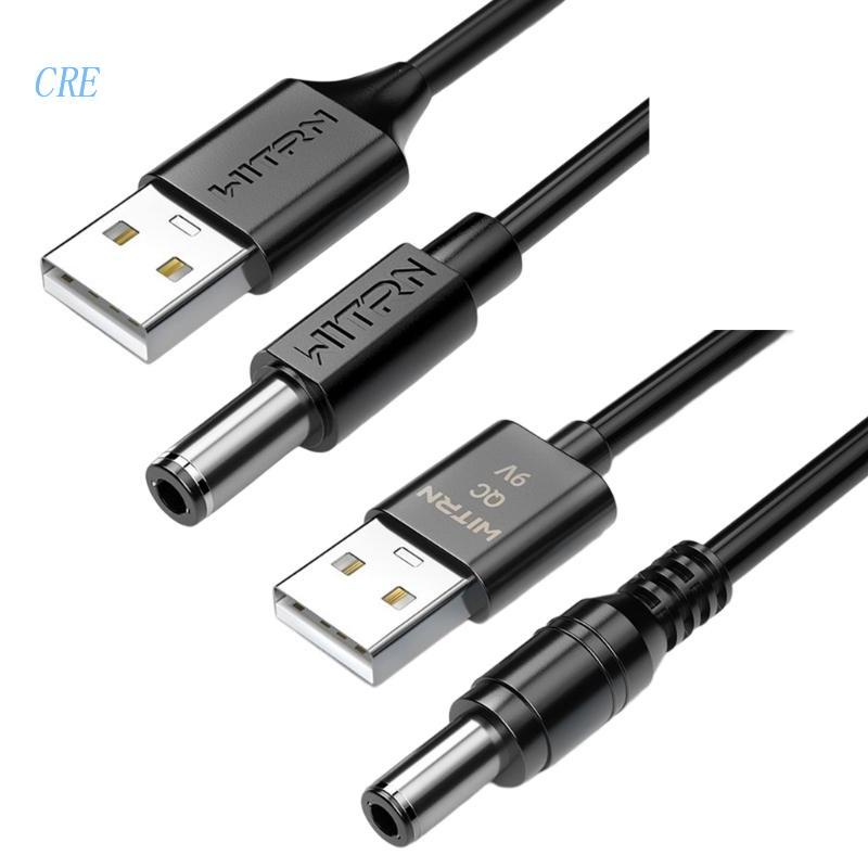 Cre QC3.0 USB-A Ke DC5.5x2.5mm Converter 12V 9V USB Boost Line Trigger Charging Cable Untuk Router WiFi, Speaker, Lampu LED