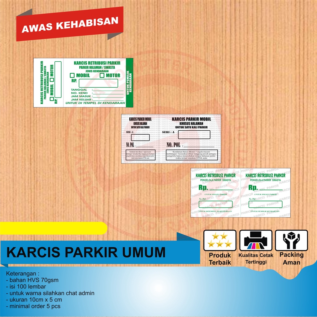 

Karcis Parkir Motor