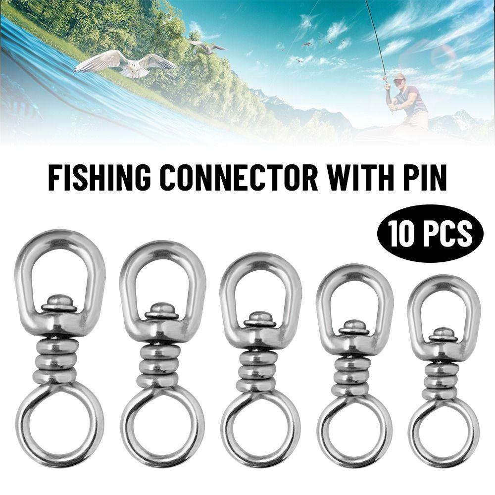 Preva 10pcs Konektor Pancing Dengan Pin Bahan Stainless Steel Kekuatan Tinggi 5ukuran Heavy Duty Ball