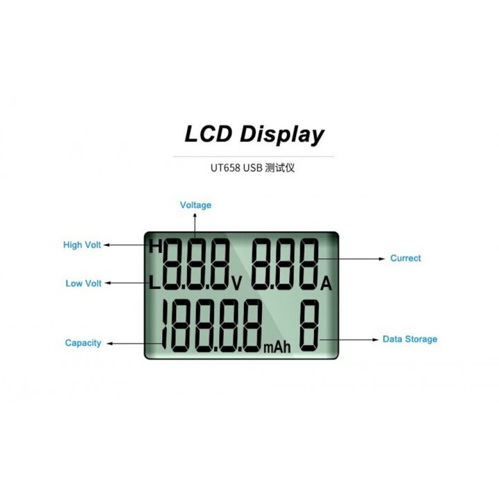 15 UNI-T UT658 - Digital LCD Portable Mini USB Tester - 9V Max