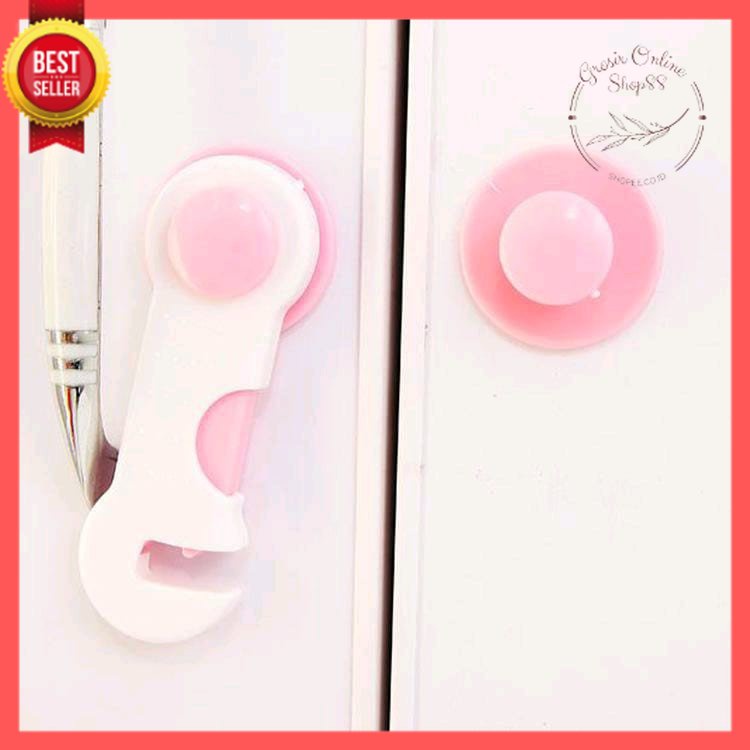 GOS -B410- Pengaman Pintu Laci Lemari - Baby Safety Lock Cantolan Pintu - Kunci Pengaman Pintu Laci Lemari Pakaian